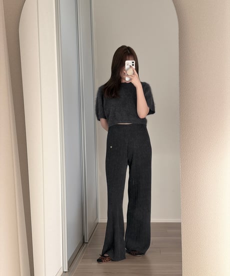 rib knit wide pants