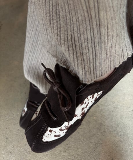 cow pattern suede shoes