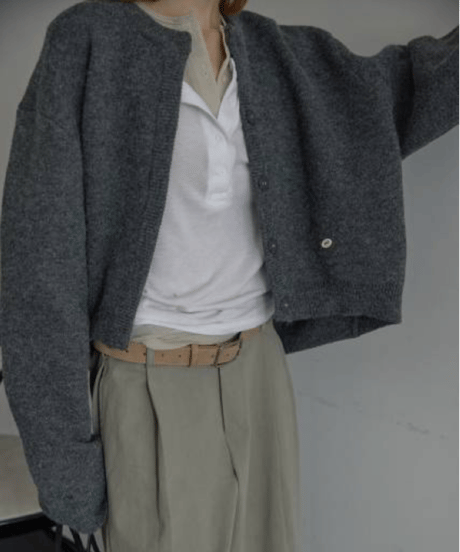 volume knit cardigan