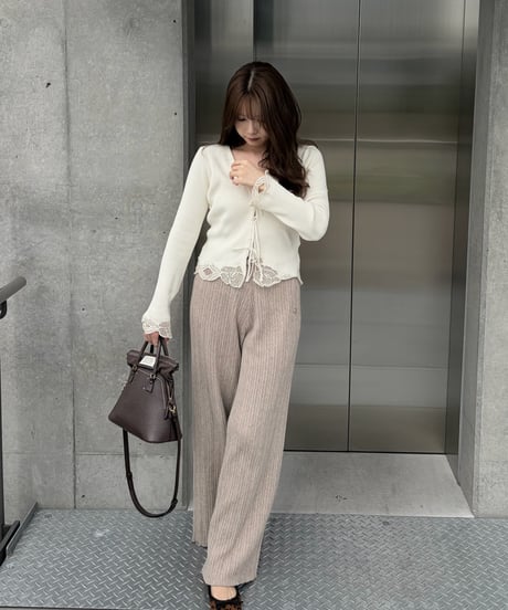 rib knit wide pants