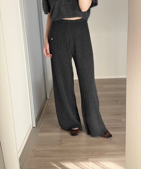 rib knit wide pants