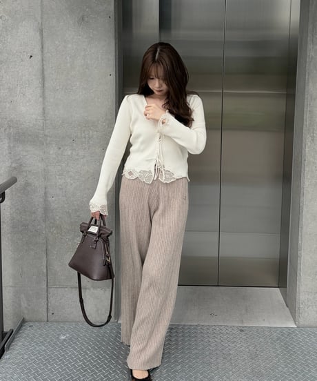 lace ribbon knit tops