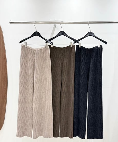 rib knit wide pants