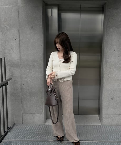 lace ribbon knit tops