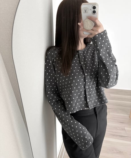 dot compact cardigan