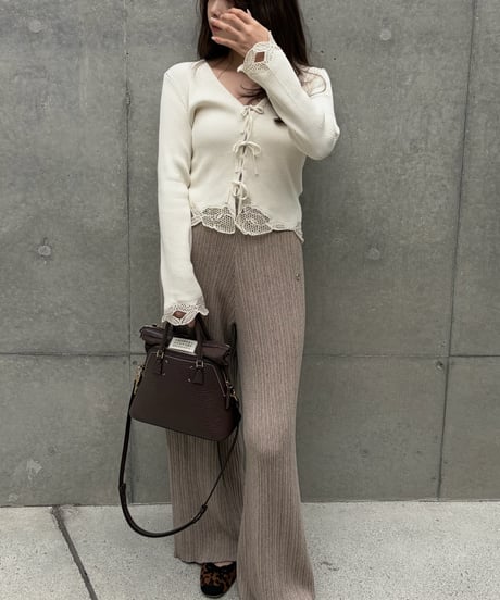lace ribbon knit tops