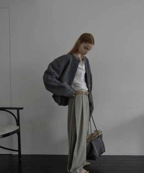 volume knit cardigan