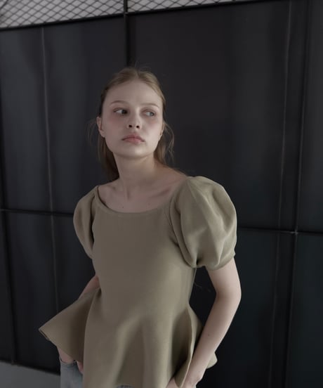 flared puff knit