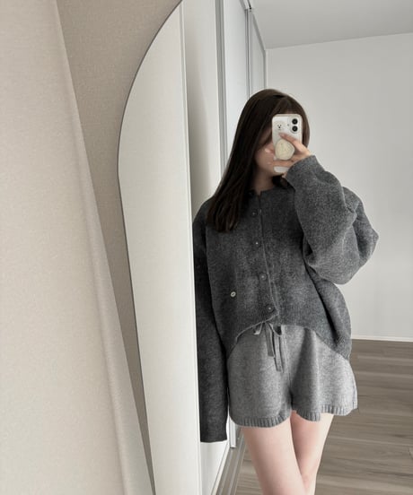 volume knit cardigan