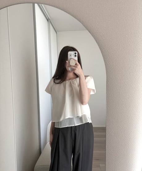 sheer cape blouse