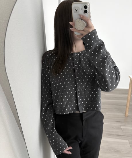 dot compact cardigan