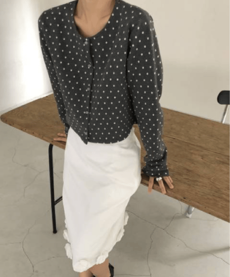 dot compact cardigan
