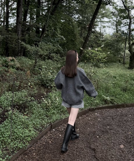 volume knit cardigan