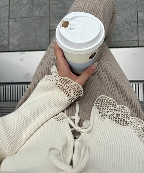 lace ribbon knit tops