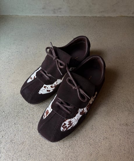 cow pattern suede shoes