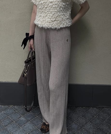 rib knit wide pants
