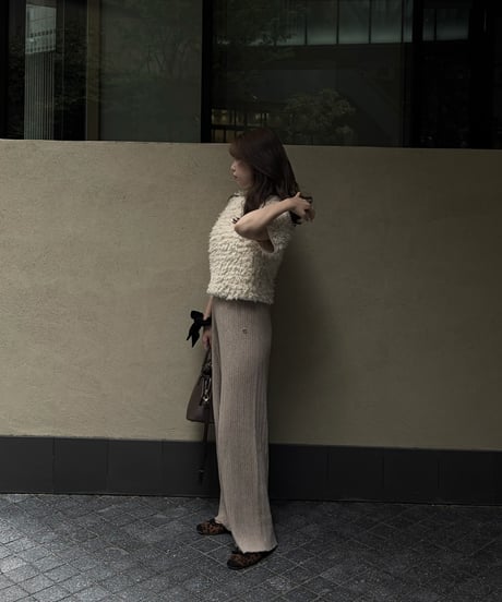 rib knit wide pants