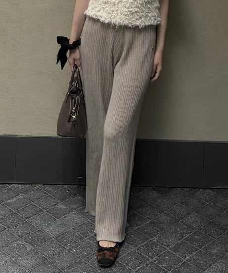 rib knit wide pants
