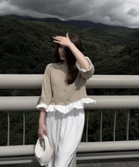 frill layer knit cardigan