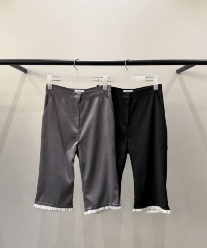 frill hem capri pants | mie ajunar
