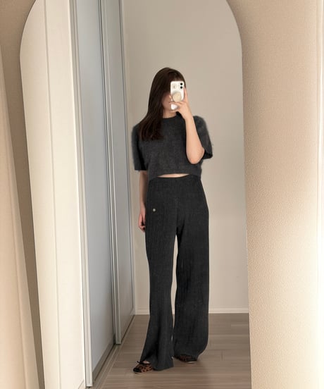 rib knit wide pants