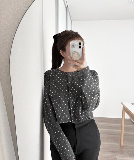 dot compact cardigan