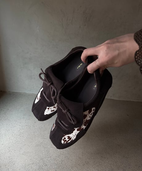 cow pattern suede shoes
