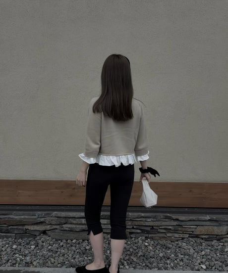 frill layer knit cardigan