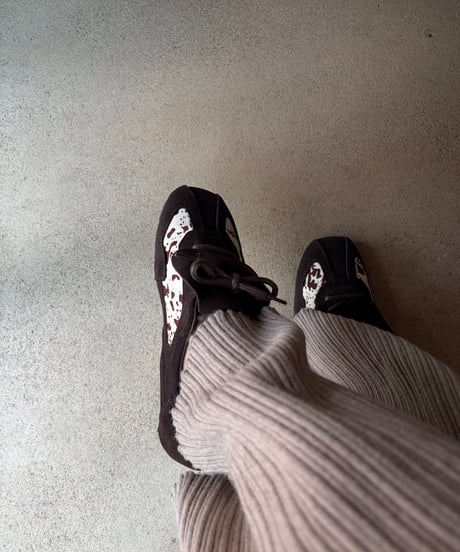 cow pattern suede shoes