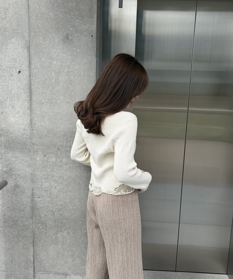 lace ribbon knit tops