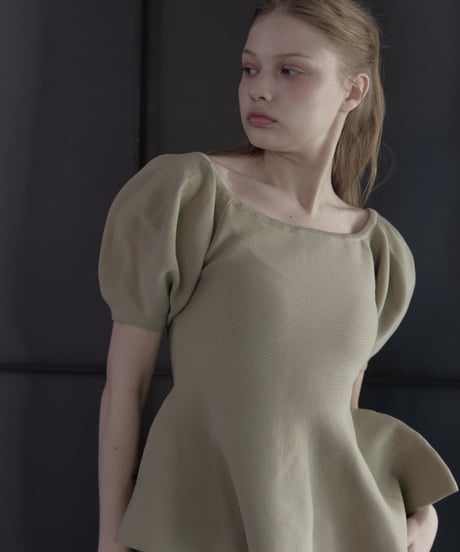 flared puff knit