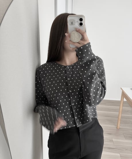 dot compact cardigan