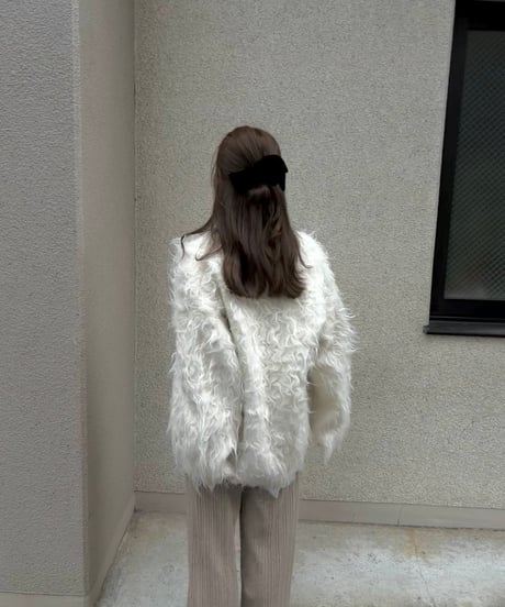 shaggy fur cardigan