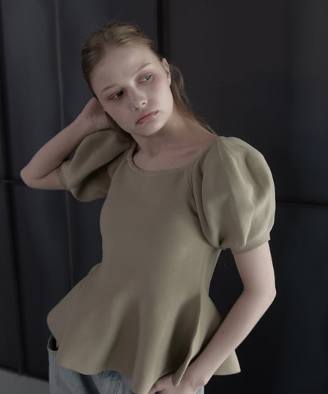 flared puff knit