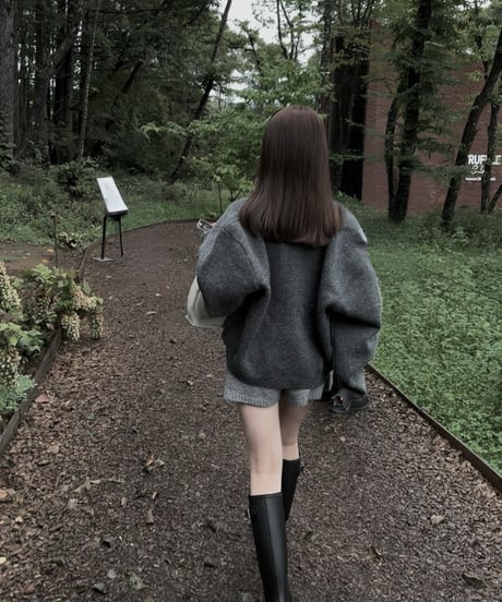 volume knit cardigan