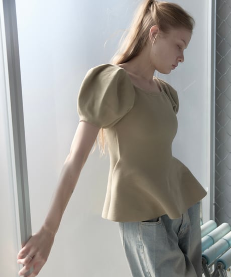 flared puff knit
