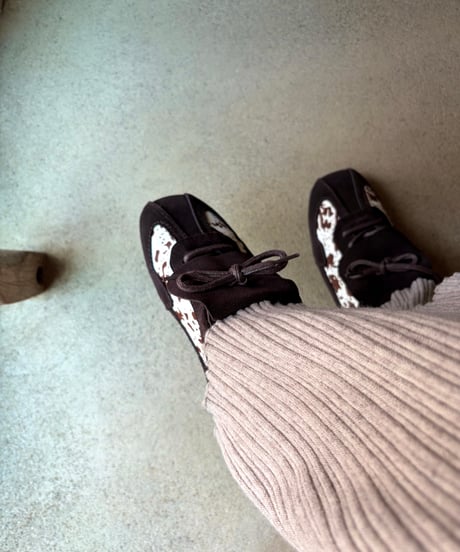 cow pattern suede shoes