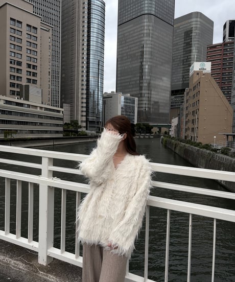 shaggy fur cardigan