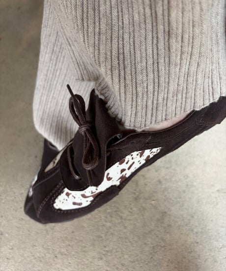 cow pattern suede shoes