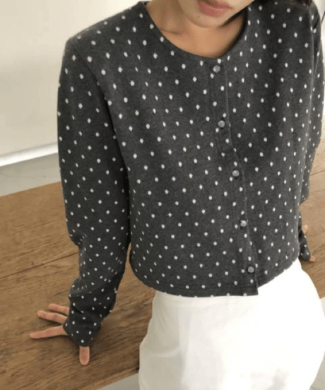 dot compact cardigan
