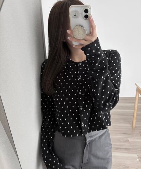 dot compact cardigan