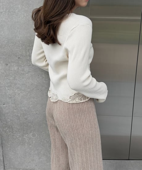 lace ribbon knit tops