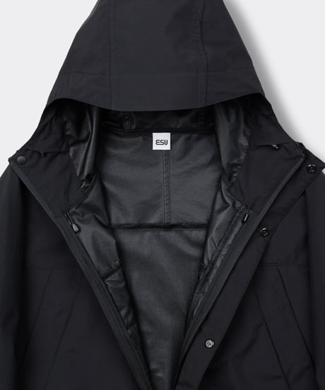 ES.U / Nylon Wind Hoodie Black