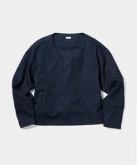 Dhal / 2/72 Wool Gaba Crew Shirt Pico NAVY
