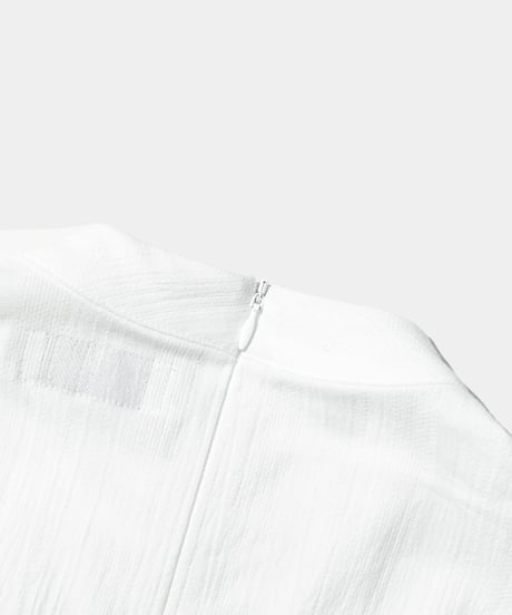 Dobby Lace stripe / Tuck Stand Blouse
