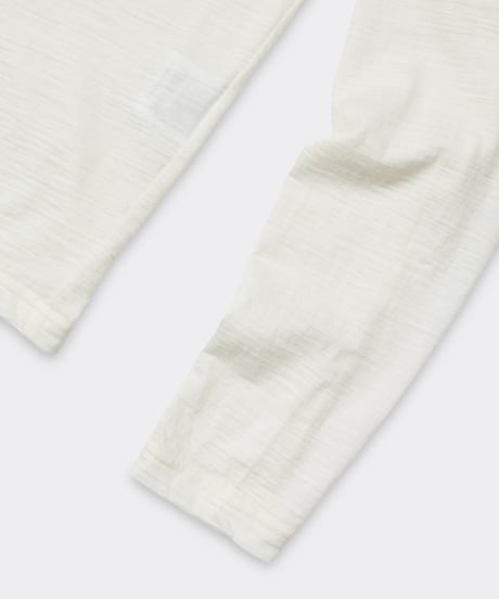 Super 120's Hard Twist TOP Wool Jersey / Loose Neck Long Sleeve Tee White