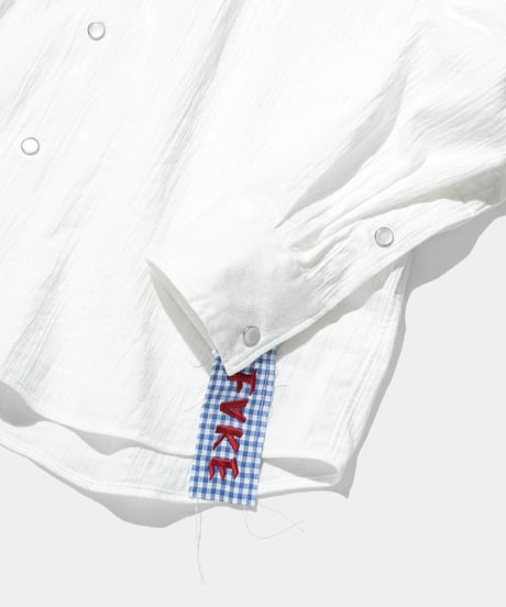 Dobby Lace stripe / Open collar Western shirts