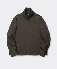Shetland Cotton Heather / Knit Zip Pullover Khaki