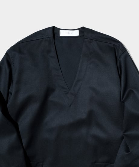 2/72 Wool Gaba  V neck Onepiece  BLACK