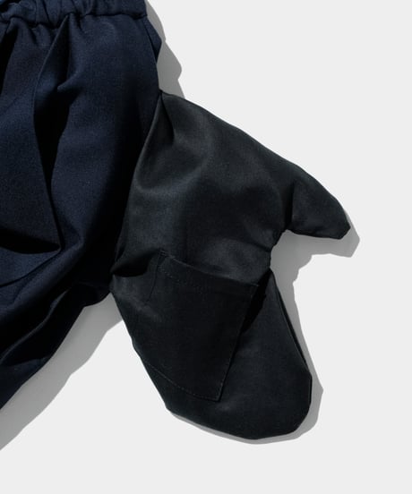 Dhal / 2/72 Wool GABA Pleated Skirt NAVY